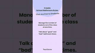 Create School Bathroom Rules #shorts #elementaryschool #elementaryteacher #teachertips #bathroom