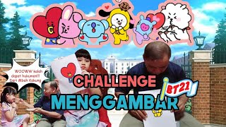 CHALLENGE MENGGAMBAR BT21 | BERMAIN BERSAMA MBAH KAKUNG | BONEKA BT21