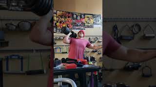 56kg Single Arm Dumbell Press for reps