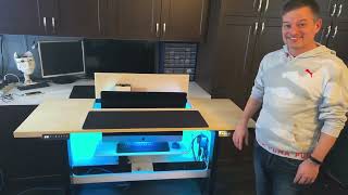 Standing Desk & Monitor Lift I am building complete with RGB LED Lights