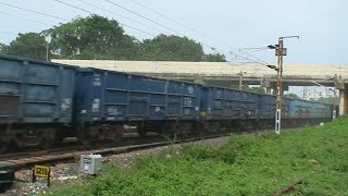 Double-headed BOXN Freight Dust-storms through Ambattur