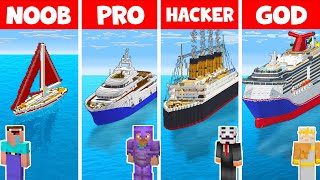 Minecraft NOOB vs PRO vs HACKER vs GOD: MODERN SHIP CHALLENGE in Minecraft / Animation