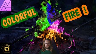 📚 How to make colorful fire - green fire on a photo ! - HSL adjustment | simple Affinity Photo tut