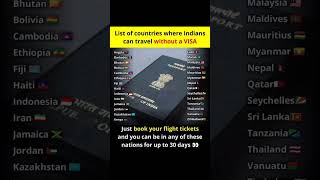 List of countries where Indians can travel without a visa|Upto 30 days stay #viralshort#viralshorts