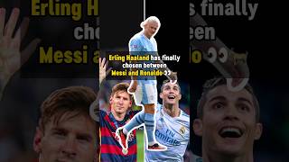 Haaland chooses between RONALDO and MESSI 👀 #football