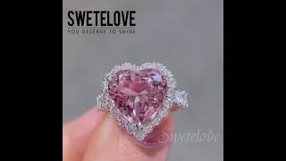 Halo Pink Heart Cut Engagement Ring