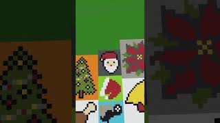 Minecraft Christmas Pixel Art - Santa #shorts