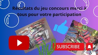 résultats jeux concours merci à tous