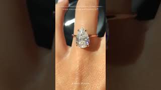 Pear Cut Solitaire Style Moissanite Engagement Ring #engagmentring #ringgoals #ytshort #yt