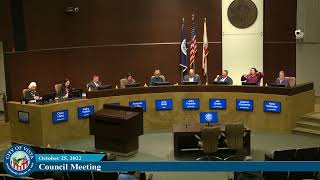 City Council Meeting, October 25, 2022