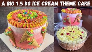 How to make ice cream theme cake | My one day cake orders | தமிழ் | with English subtitles