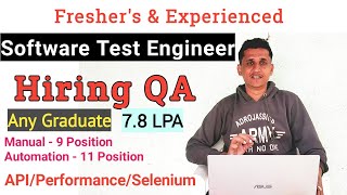 Software Testing Jobs for Fresher | API Testing Jobs | QA Jobs for Fresher & Experienced | QA Jobs