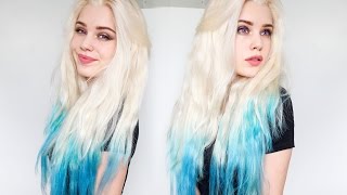 Blue/Turquoise Dip Dye Tutorial ft. VPfashion Extensions & Review