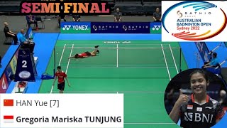 TEKUK WAKIL CHINA REAL "JORJI" KE FINAL‼️🇲🇨 Gregoria Mariska 🆚 🇨🇳 Han Yue || SF AUSTRALIA OPEN 2022