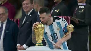 The kiss Lionel Messi has been waiting for all his life! Congrats GOAT.#FifaWorldCup#messi