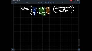 An inhomogeneous system of differential equations