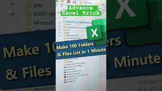 OMG!😱Advance Excel Trick 🔥Make 100 Folders & Files list in 1 minute #shorts #ytshorts #excel