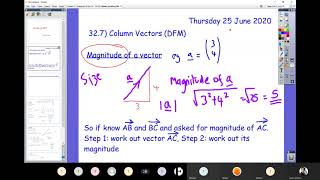 Fourth Form - 25 June - (32.7) Column Vectors (DFM)