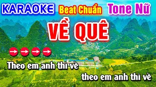 Về Quê Karaoke Beat Chuẩn Tone Nữ - Hà My Karaoke