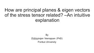 How are principal planes & eigen vectors of the stress tensor related ? | An intuitive explanation