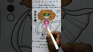 Superhero Girl Coloring Page | Arina Coloring Wyo #shorts