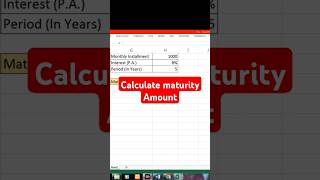 Calculate maturity amount #excelgyan #excelcourse #exceltips #excel #exceltricks #exceltutorial