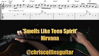 Smells Like Teen Spirit - Nirvana | Guitar Tab Transcription Lesson Tutorial How To Play Cover