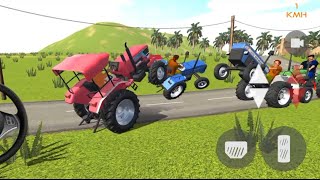 Tractor simulators compete with each other jumping - Indian Tractor Driving 3D