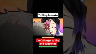 Trolling Inosuke - anime clip of demon slayer #anime #shorts #demonslayer #animeedits