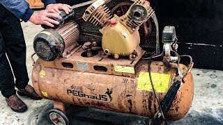 Restoring A 70L 2HP Air Compressor To Peak Production - Part 2 // Restoration Genius