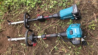 Comparação Makita Multifuncional a Bateria DUX60 vs a Gasolina EX2650 Cultivador / Enxada KR400MP