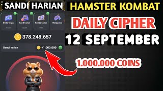 SANDI HARIAN HAMSTER KOMBAT HARI INI 12 SEPTEMBER 2024 | HAMSTER KOMBAT DAILY CIPHER TODAY CODE