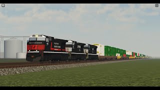 Chasing NS 4822 Intermodal Train In Southline District (Roblox)