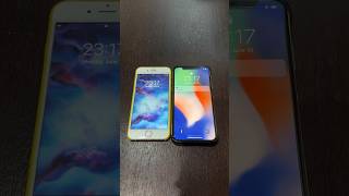 iPhone 6s on iOS 15 vs iPhone X on iOS 14 boot up test #shorts #iphone6s #ios15 #iphonex #ios14