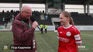 🎤 Unsere Finja Kappmeier im FSV TV Interview nach dem 5:1-Heimsieg gegen den VfL Wolfsburg II