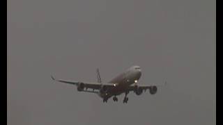 Rare - Etihad Airbus A340-600 F1 Livery A6-EHJ Rainy Landing Manchester Airport 23R EGCC