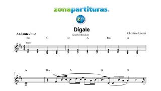 Partitura "Dígale" David Bisbal