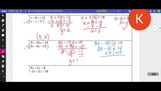 Solving Systems By Elimination Notes   8th grade Math