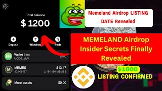 Memeland listing date and token price | Memeland airdrop listing date on binance | Memeland listing