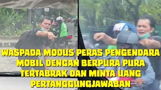 Viral Oknum Pria Tidak Dikenal Coba Peras Pengendara Mobil Dengan Modus Tertabrak