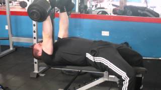 57.5kg/127lb db bench 5 reps.