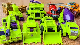 Transformers Robot Devastation & Tobot Excavator, truck, cranes rescue car storm Lego IRL Stopmotion