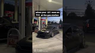 when your sti sees an evo at the gas station #shorts #jokes #subarusti #mitsubishievo