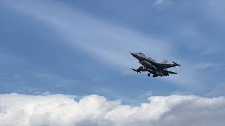 USAF F-15E & Polish Air Force F-16C Low pass & landings in POLAND