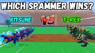 5 Kitsunes Vs 5 T-Rex Which Spam Fruit Wins?