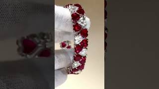 42 hearts bracelets#jewellery #jewelry #gemstonejewelry #bracelet #tennisbracelet #ruby #diamond