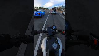 Getting smoked by a Corvette 😶‍🌫️ #daytona #florida #corvette #yamaha #xsr900 #motolife #motovlog￼