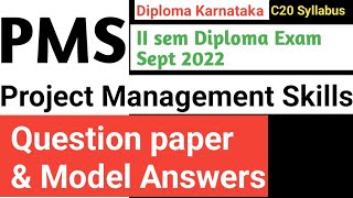 Project Management Skills Question Paper & Answer|#PMS Question paper|#Diploma Exam Sept 2022