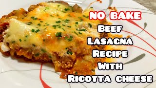 Skillet Beef Lasagna Recipe Without Oven | Easy Dinner Recipes | Sasha's Homemade Cooking