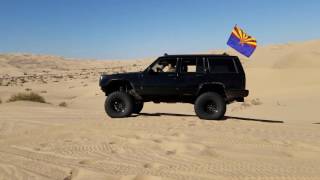 Glamis Trip Thanksgiving 2016 Jessica in the XJ